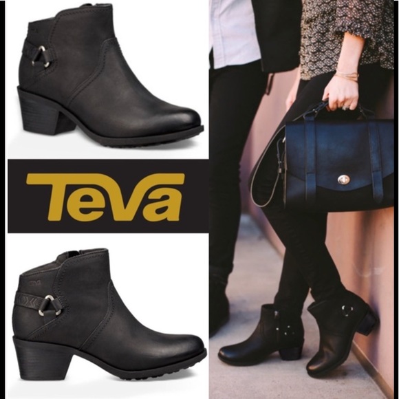 teva foxy ankle boots black